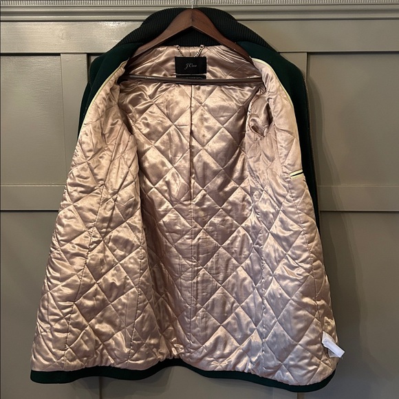 J. Crew Lodge Coat in Italian Stadium Cloth by Nello Gori Wool Green Size 8 - Picture 6 of 10